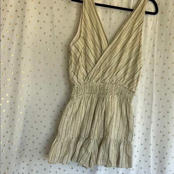 American Eagle Outfitters Striped Cream Romper - Picture 3 of 10